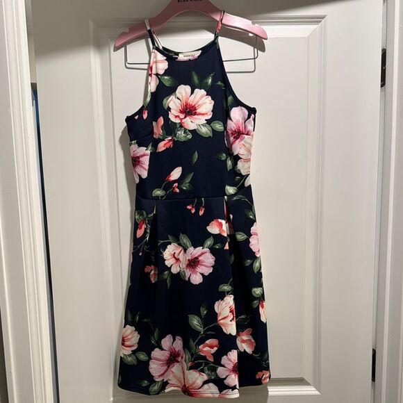 Monteau Navy Floral Dress - Picture 1 of 6